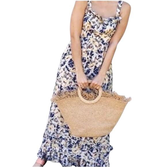Anthropologie Hydrangea Petals Maxi Dress Size 0 Moulinette Soeurs Floral Silk - Picture 1 of 14